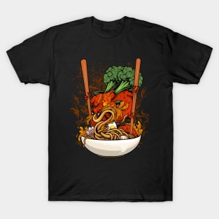 Ramen Noodles Dragon Anime Japanese Kawaii T-Shirt